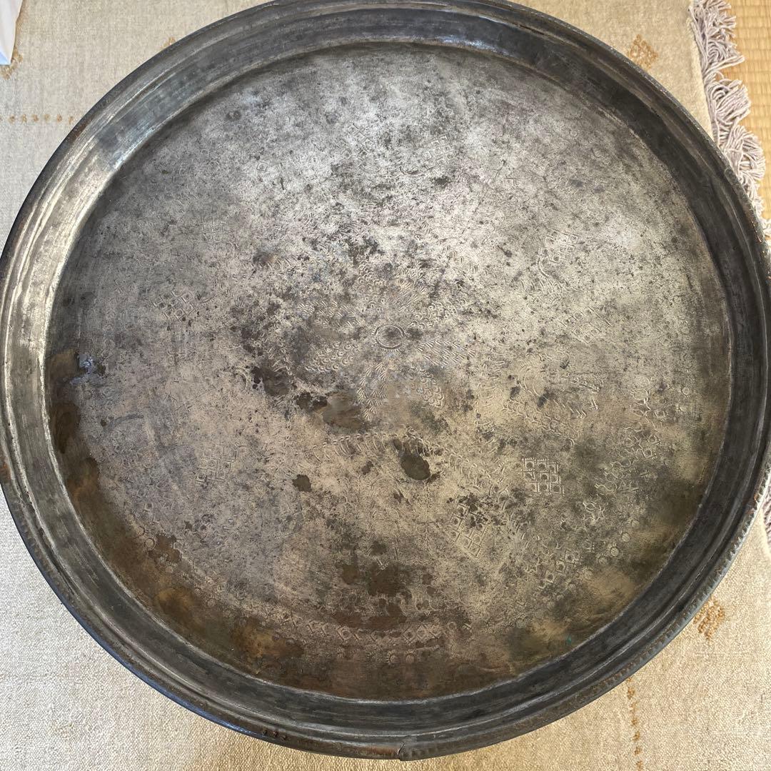 最終お値引きします！異国モロッコ　真鍮ガラステーブル