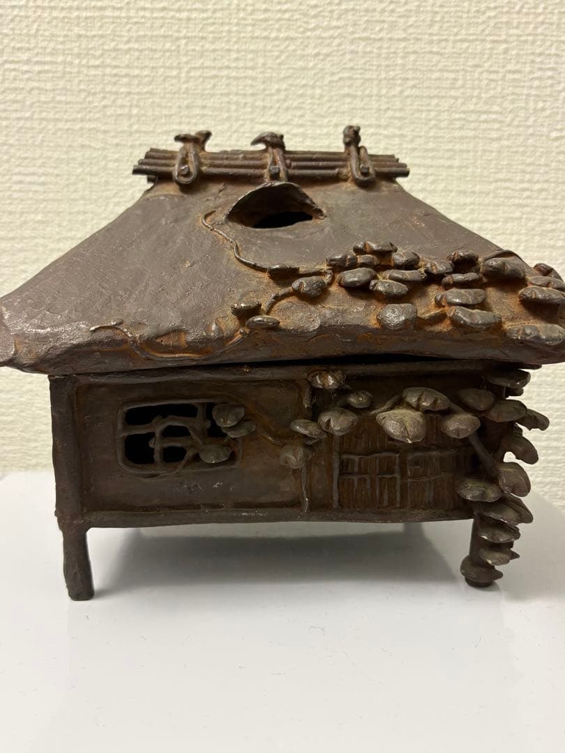 人間国宝 市橋敏雄作 宣德銅製 芦屋式香炉 葛屋 茶道具 在銘 重約2200克