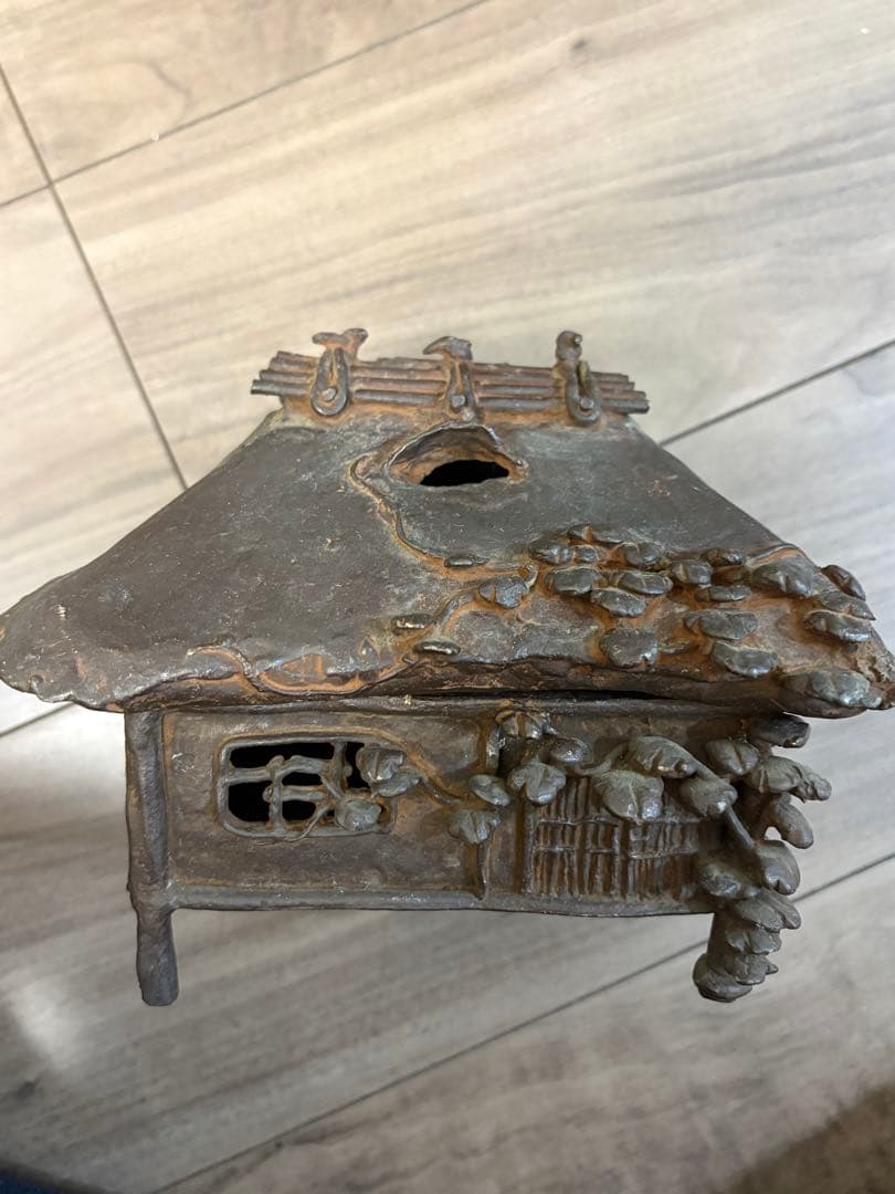 人間国宝 市橋敏雄作 宣德銅製 芦屋式香炉 葛屋 茶道具 在銘 重約2200克