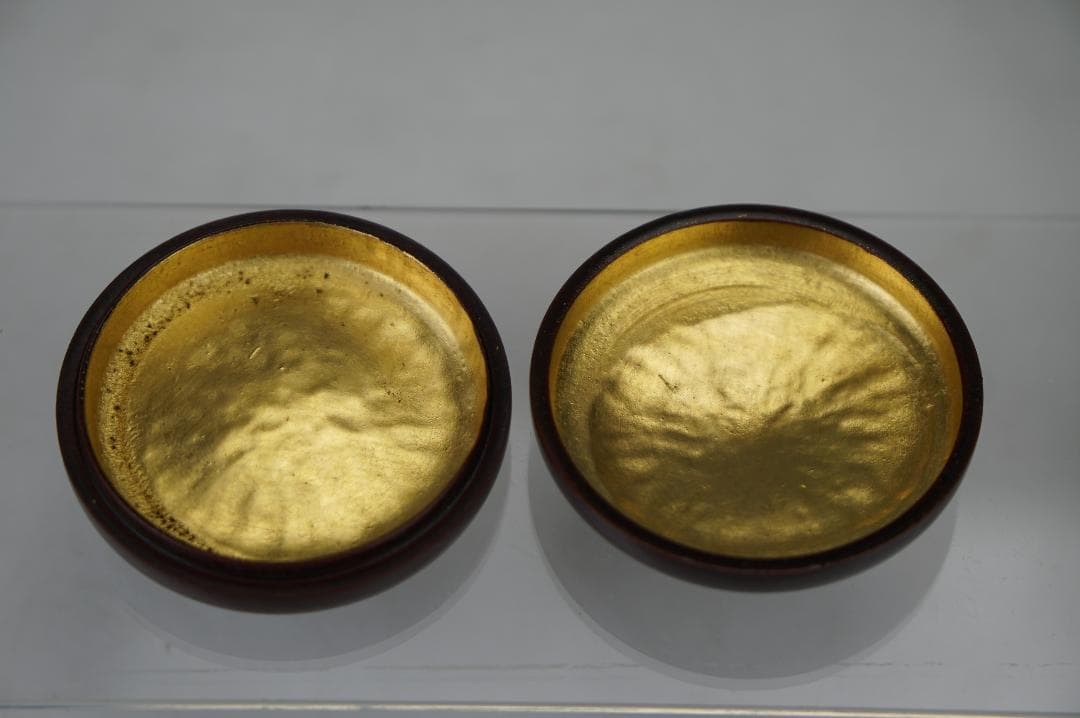 秀雄　作　波千鳥蒔絵　香合　内金塗　共箱　煎茶道具　美品