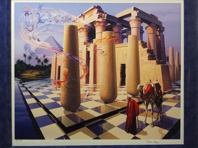 イレーヌ・メイヤー　直筆サイン『魂の叫び』ミクストメディア 大判 1127C