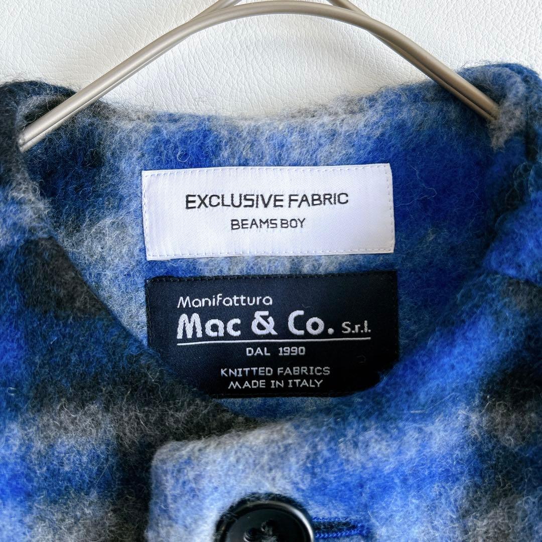 新品★BEAMS BOY スライバータータンチェックノーカラーコート 22FW