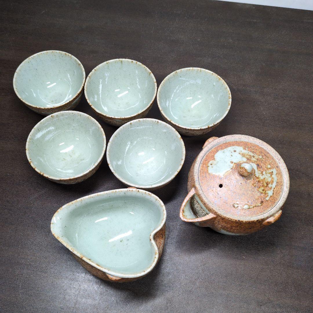 市野勝助 作 丹波立杭焼 茶器 共箱＆青龍窯 梨青瓷 刷毛目 茶具 共箱 セット
