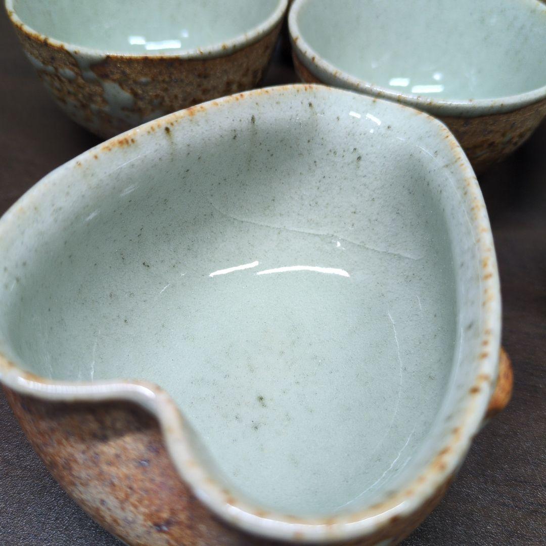 市野勝助 作 丹波立杭焼 茶器 共箱＆青龍窯 梨青瓷 刷毛目 茶具 共箱 セット