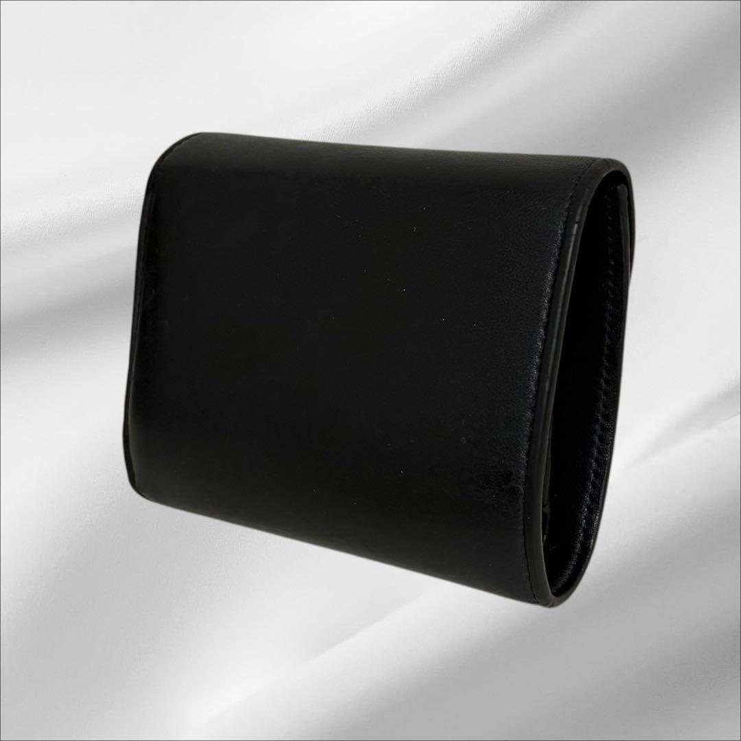 極美品✨ CELINE セリーヌ トリオンフ ブラック レザー 三つ折り 財布