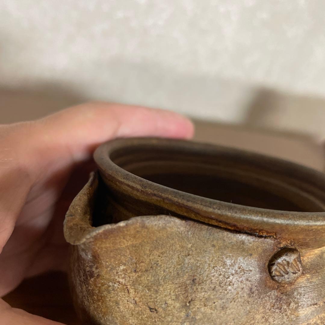 陶器製 茶色 急須 丸型 宝瓶