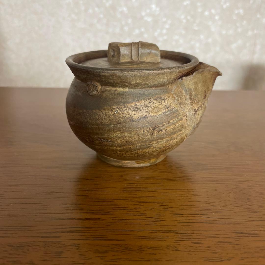 陶器製 茶色 急須 丸型 宝瓶