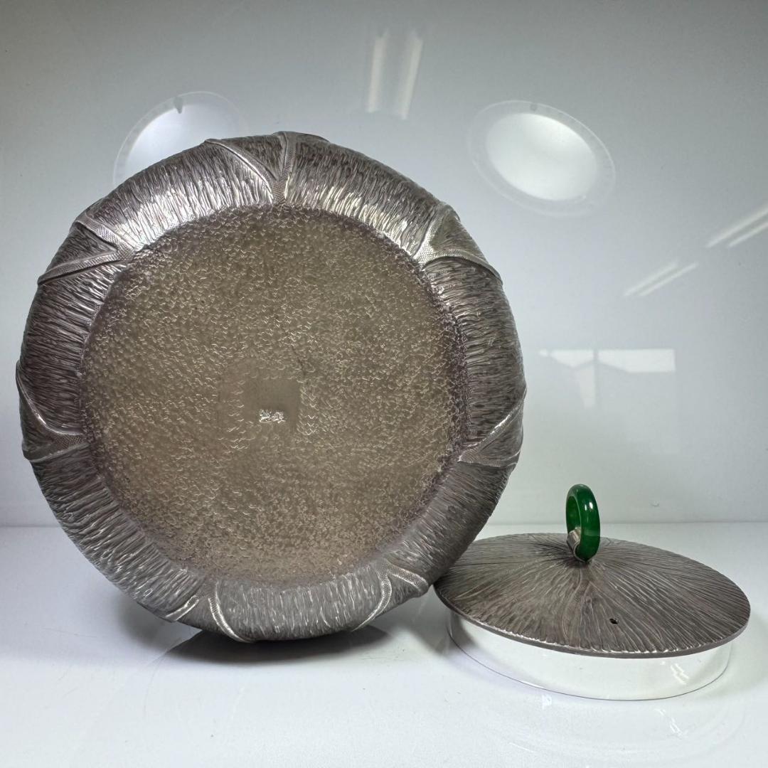 純銀製 薬缶 貴石摘 藤手 銀瓶 美術品 煎茶 純銀保証