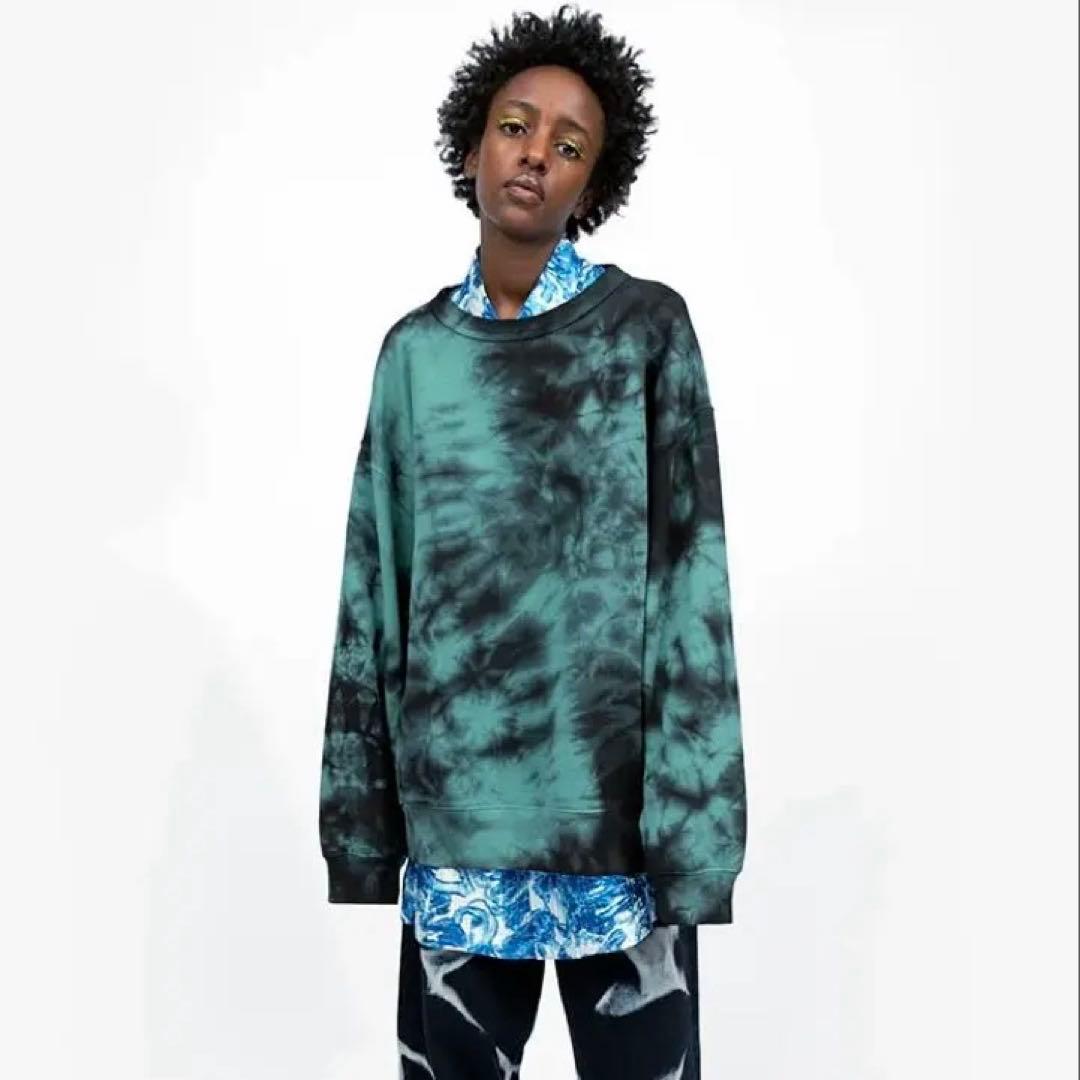 22AW ドリスヴァンノッテン タイダイ染め プルオーバー パーカー グリーン