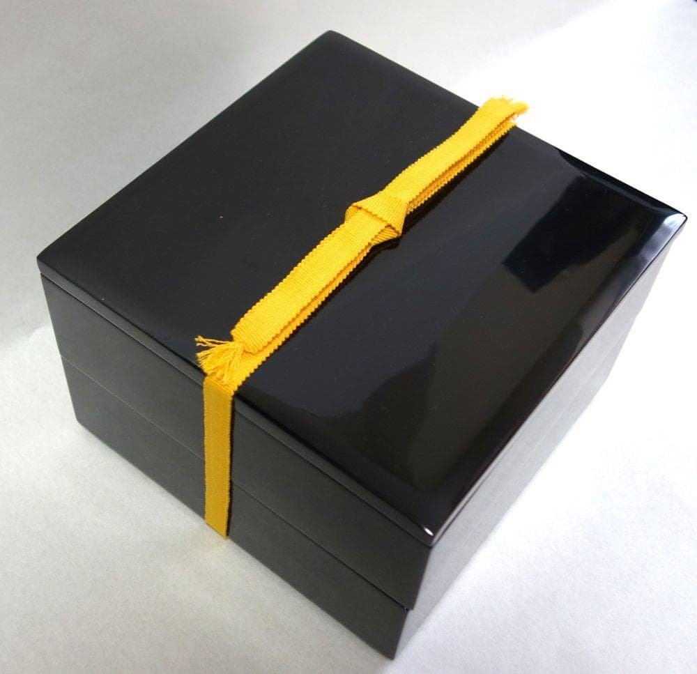 輪島塗 未使用 漆黒 二段重箱