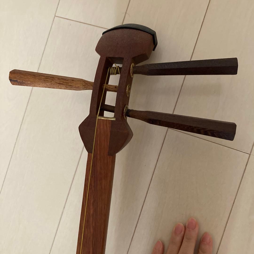 三味線本体 白/オレンジ 木製