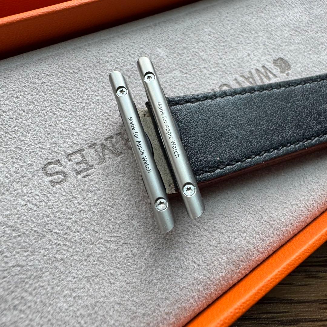 2528 Apple Watch エルメス　インディゴ　クレ　オレンジ　二重