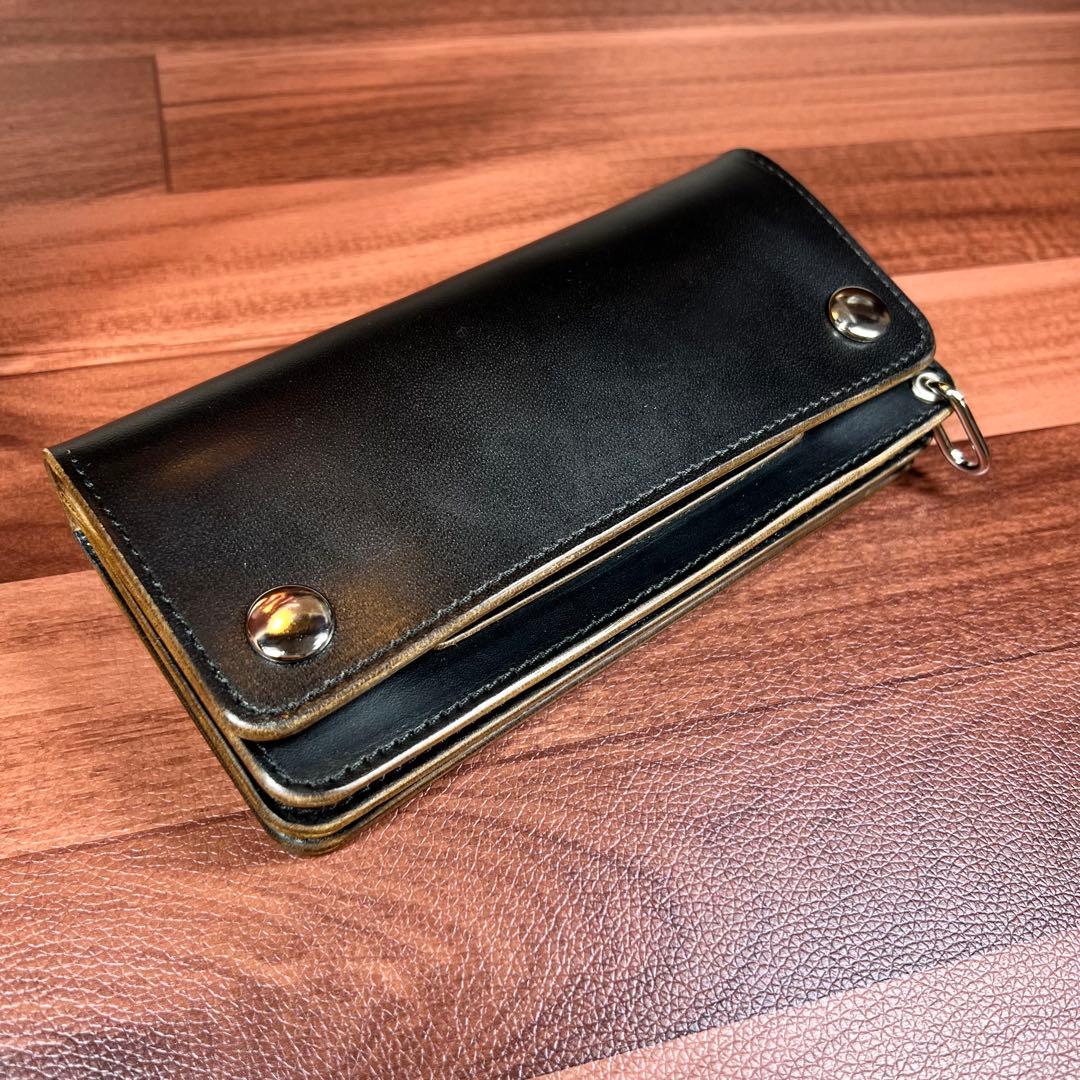 【トラッカーウォレット ロング】 3層 ホースバット シルバー