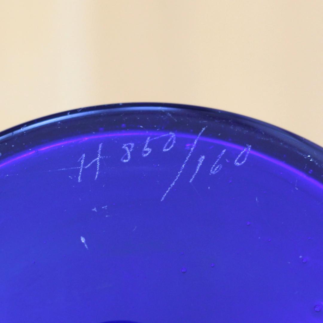 【サイン有り】Erik Hoglund　エリックホグラン　ブルーガラス 花器花瓶