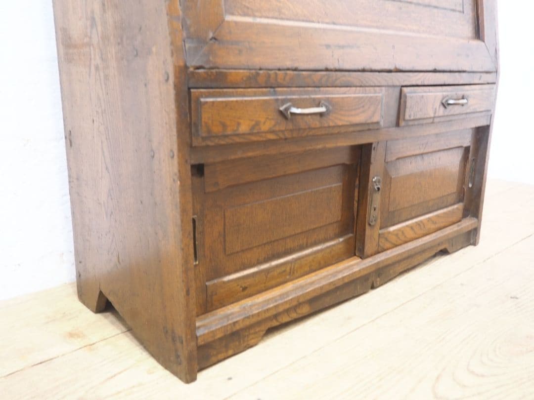 1132 アンティーク　ライティングデスク　帳場机　テーブル　収納棚　レトロ