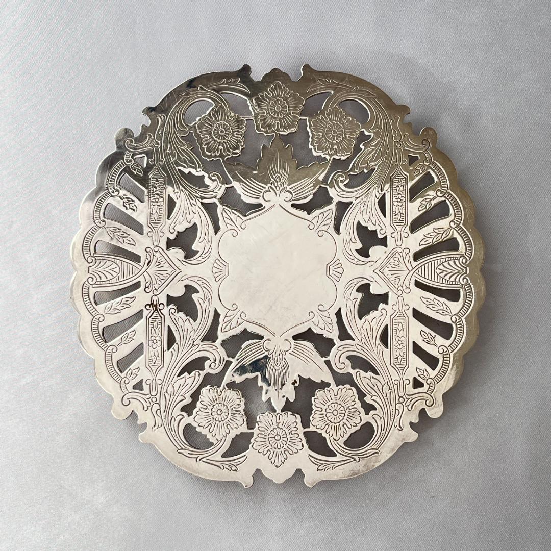 【透かし】 ティーセンター / ポットマット 【シルバープレート】