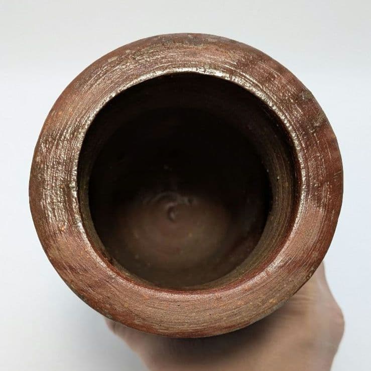 岡山県重要無形文化財 藤原建 備前焼 花入 共箱共布 花器 花瓶 フラワーベース