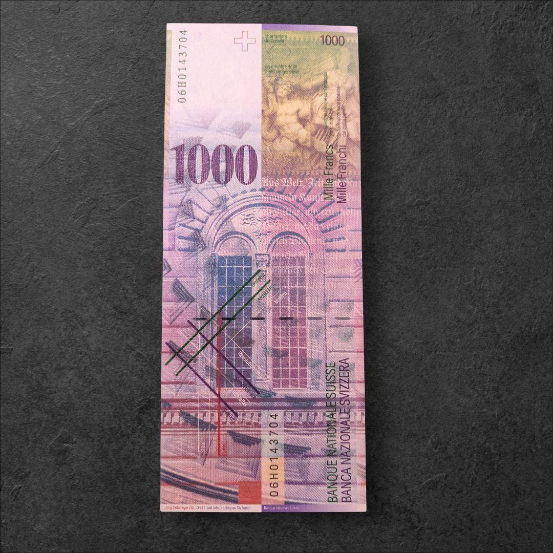 未使用 スイス 旧1000フラン紙幣 最高額 外国紙幣 旧紙幣