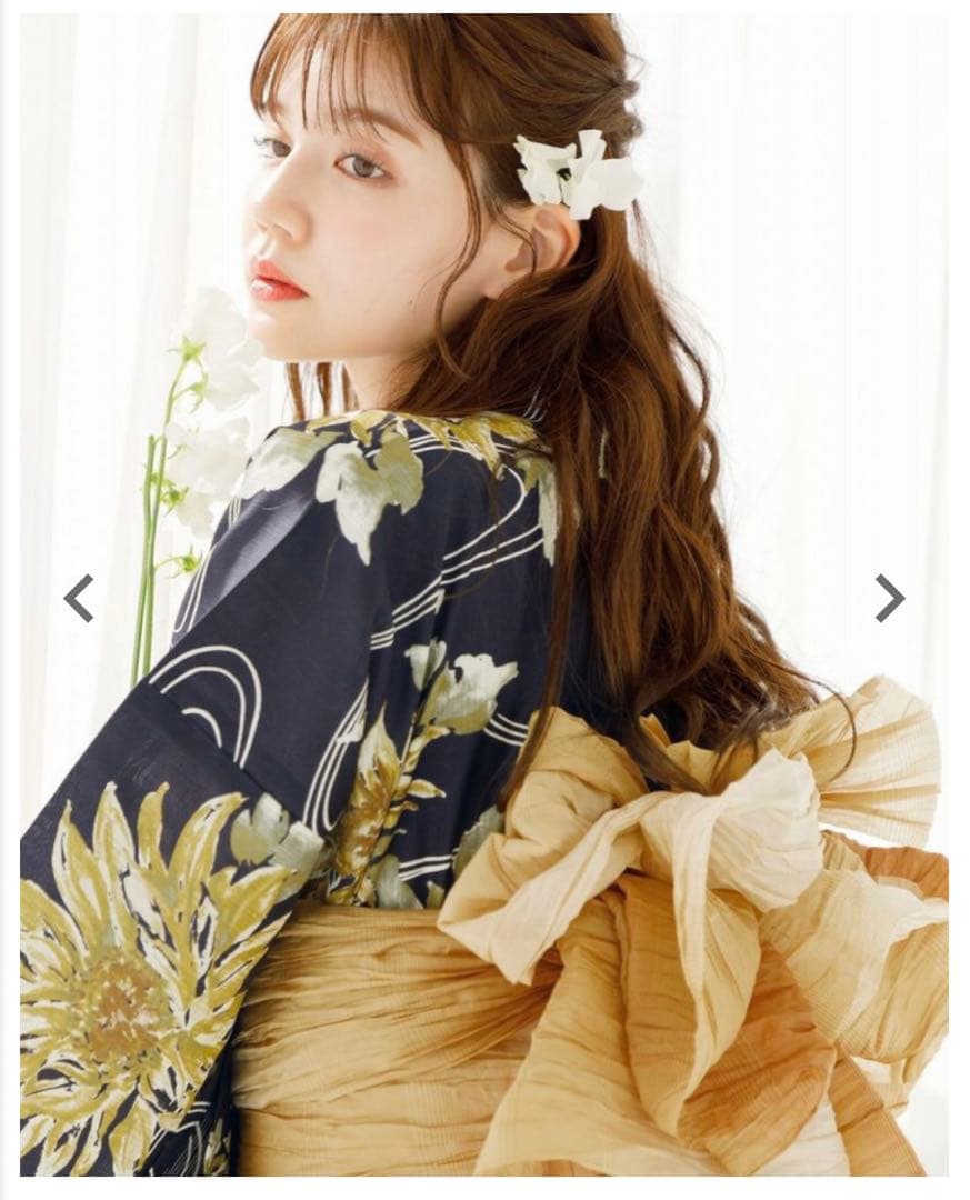 Dita ディータ 浴衣 ５点セット【夏色の向日葵しらべ(藍)】