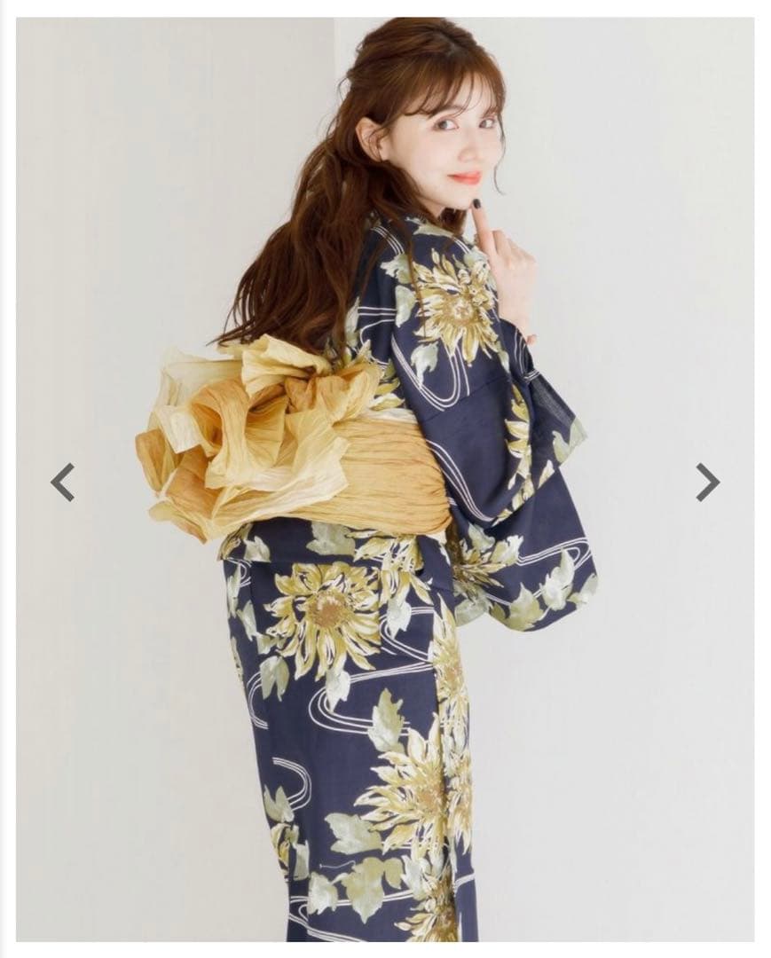 Dita ディータ 浴衣 ５点セット【夏色の向日葵しらべ(藍)】