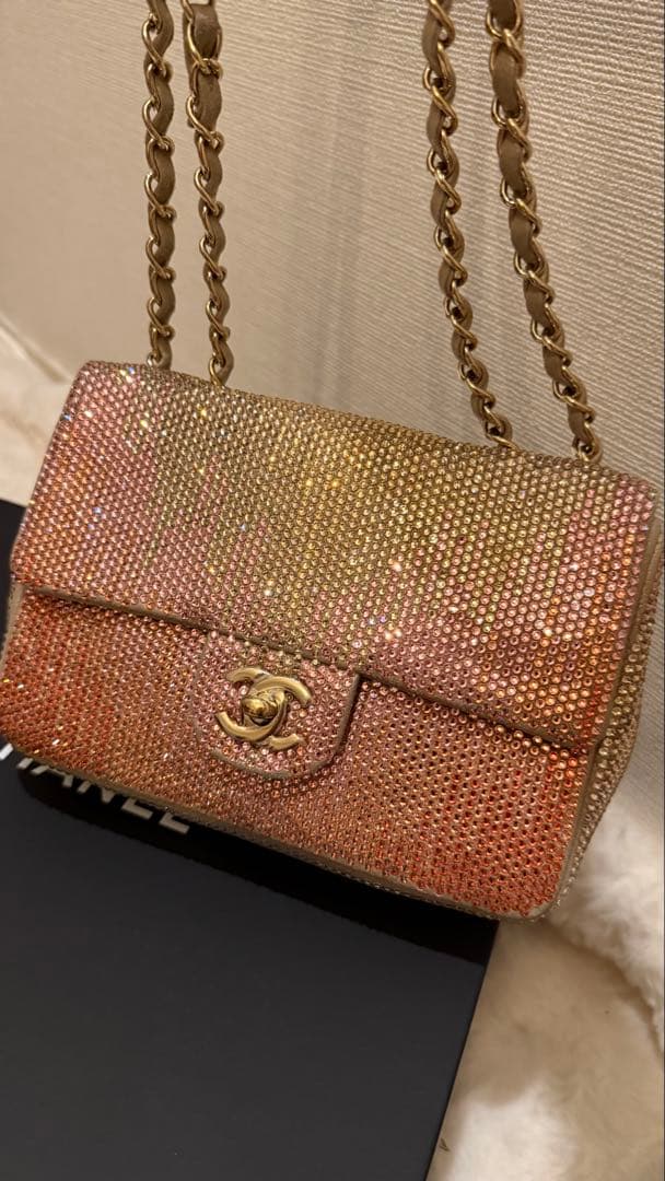 CHANEL ストーン装飾 ショルダーバッグ