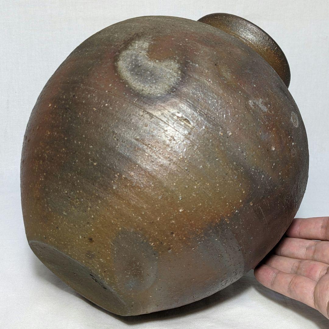 兼田志女子 備前焼 壷 共箱 壺 花器 フラワーベース 花瓶 華道具 置物