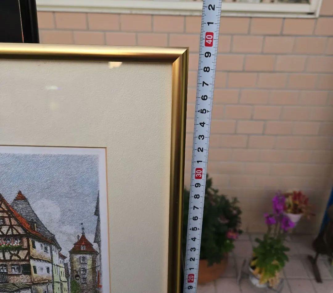 素敵な街並みの版画　 リトグラフ