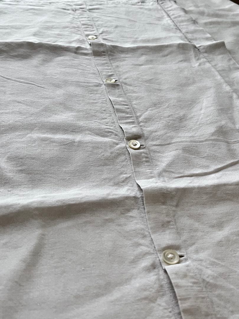 【美品】フランスアンティーク 天使と手刺繍OHモノグラムクッションカバー3151