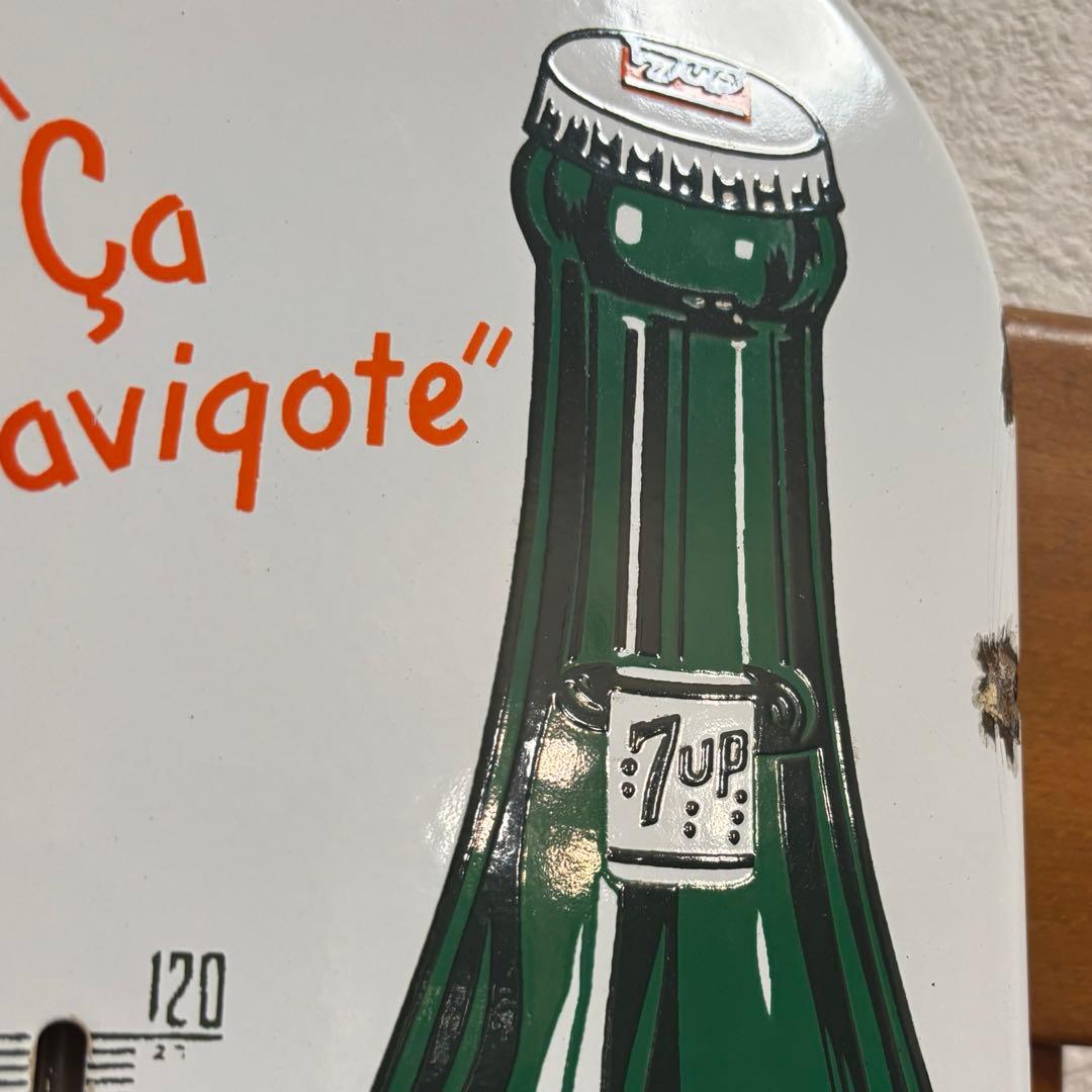 《本物》【セブンアップ 7UP】ヴィンテージホーロー温度計