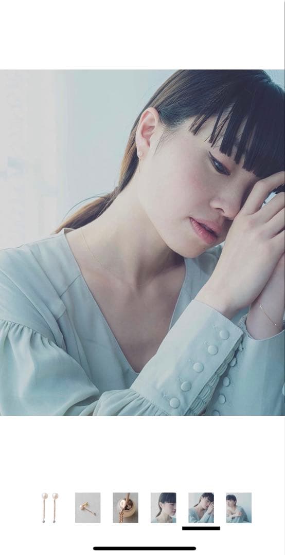 【新品未使用】ete ピンクゴールド K18 パールピアス　レイヤードリング