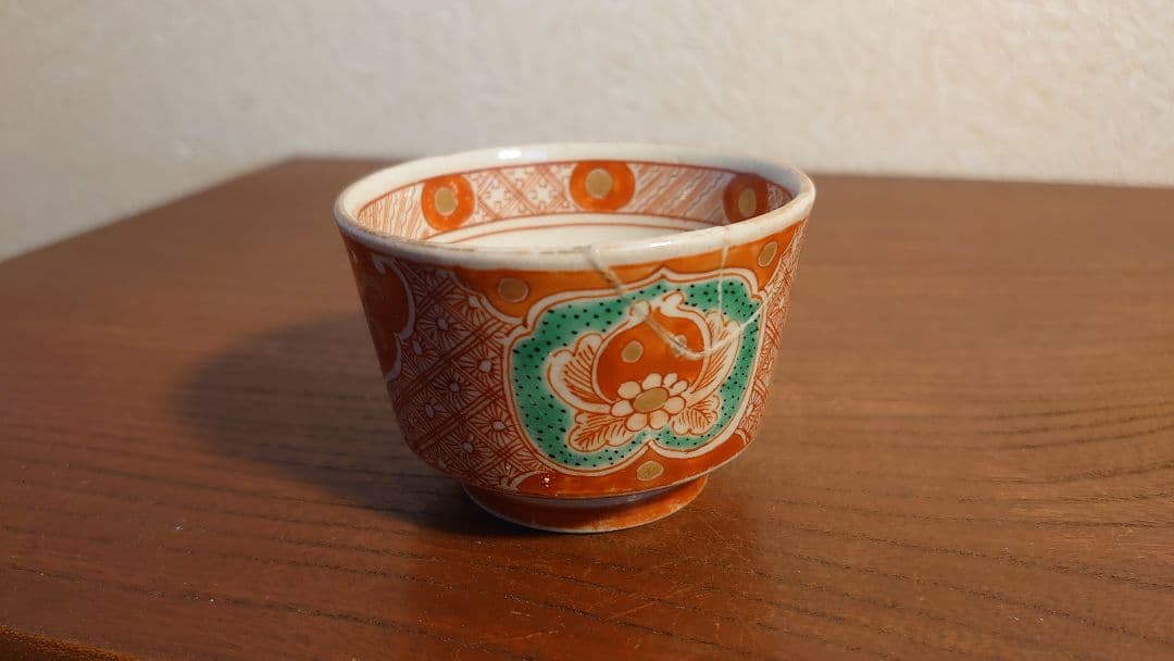 古九谷　九谷焼　赤絵　飯田屋　宮本屋窯　九谷庄三　庄三　蔵出し　１客