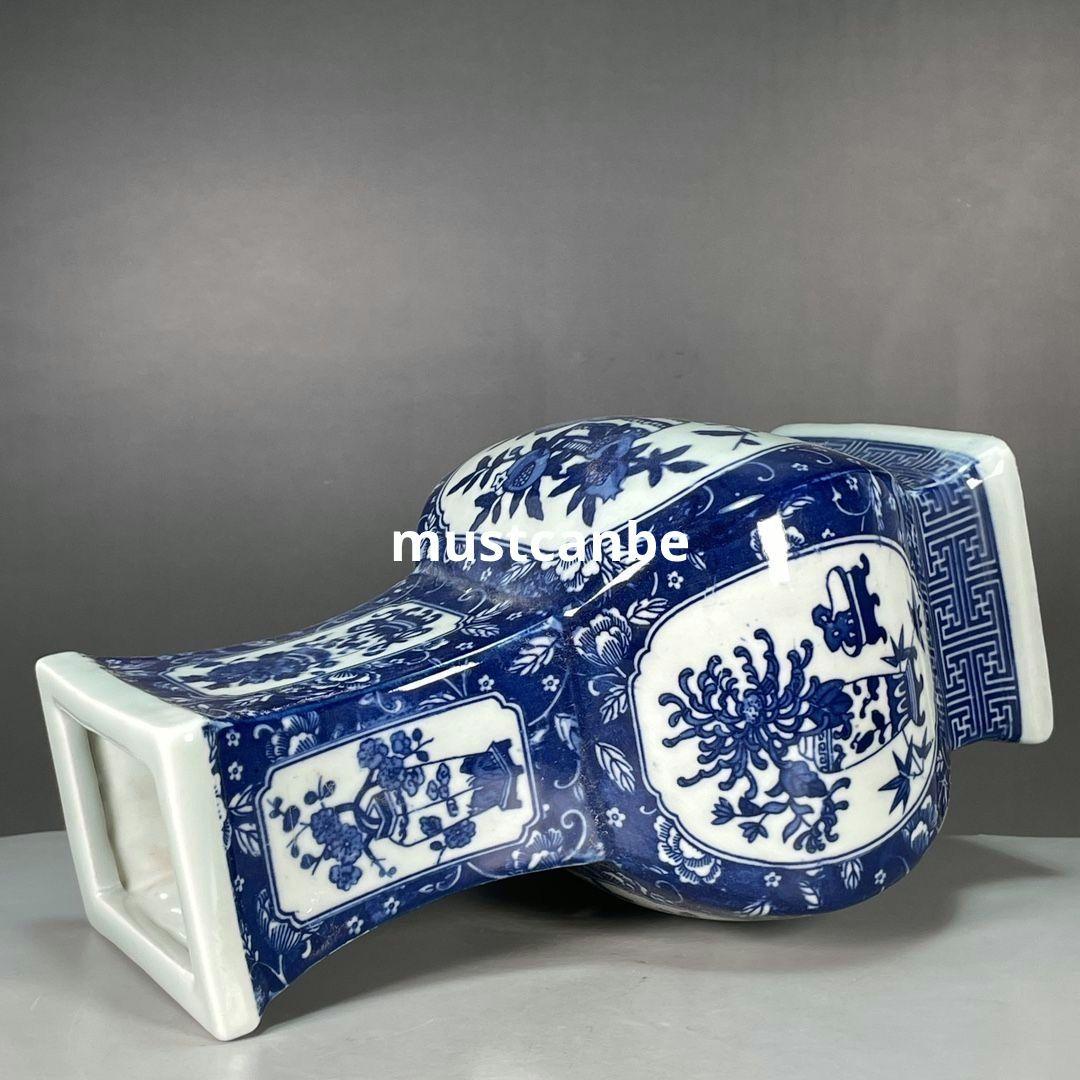 清乾隆青花寿桃紋花瓶 景徳鎮 陶磁器 装飾品 現代工芸品美術品 置物