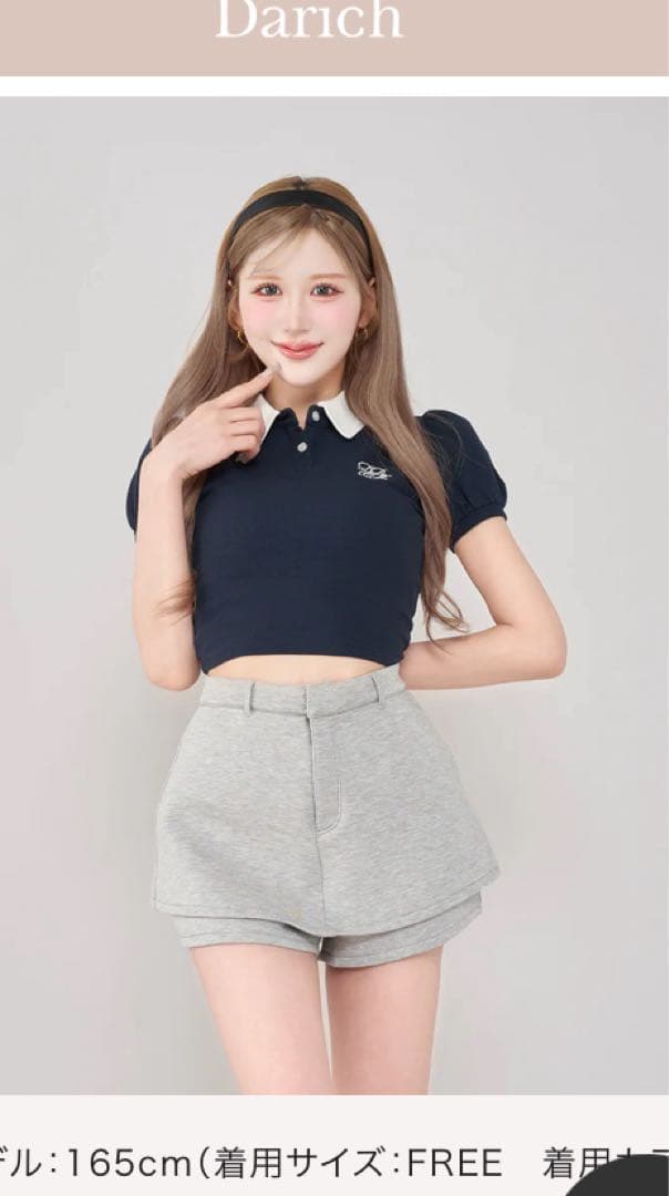 Darich ネイビー 半袖ポロシャツ FREEサイズ
