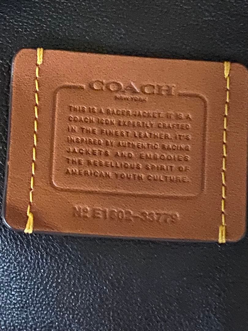 COACH シングルライダースジャケット ブラック Lサイズ