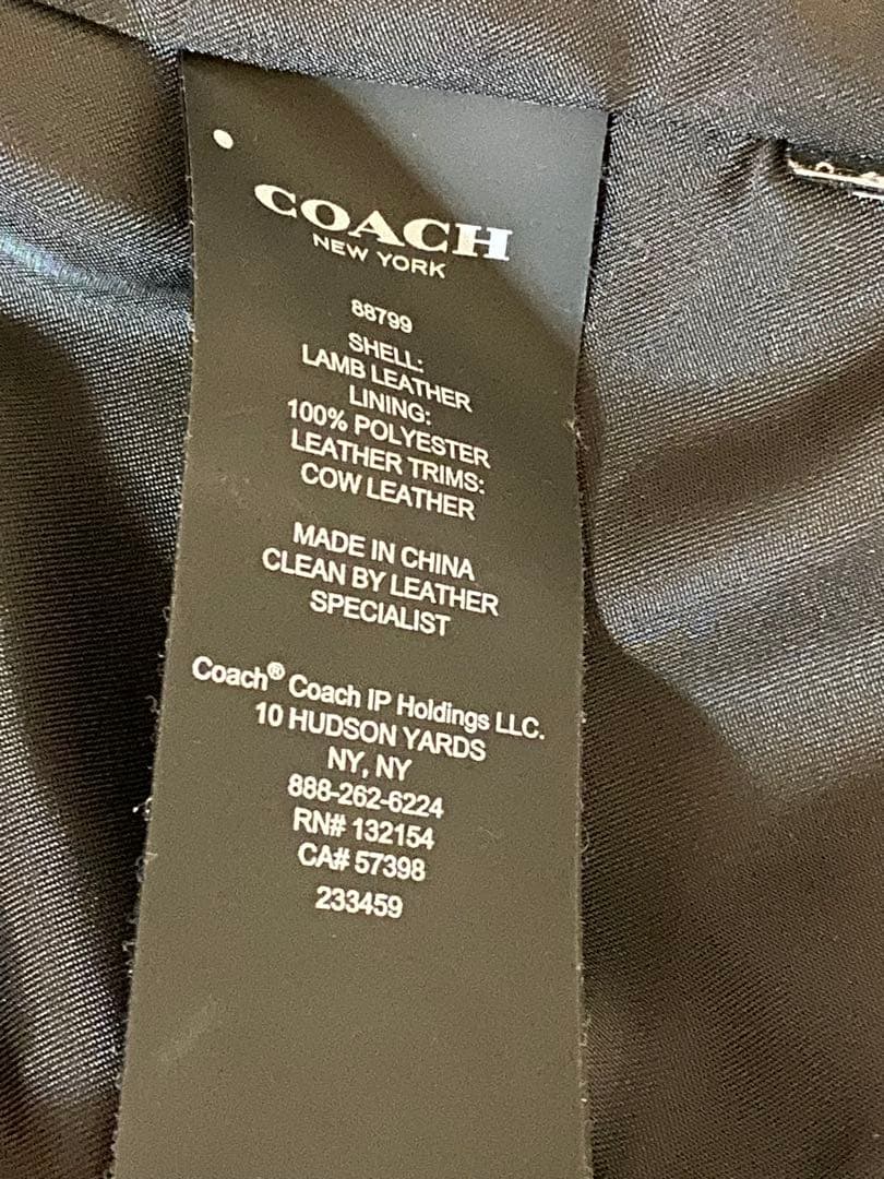 COACH シングルライダースジャケット ブラック Lサイズ