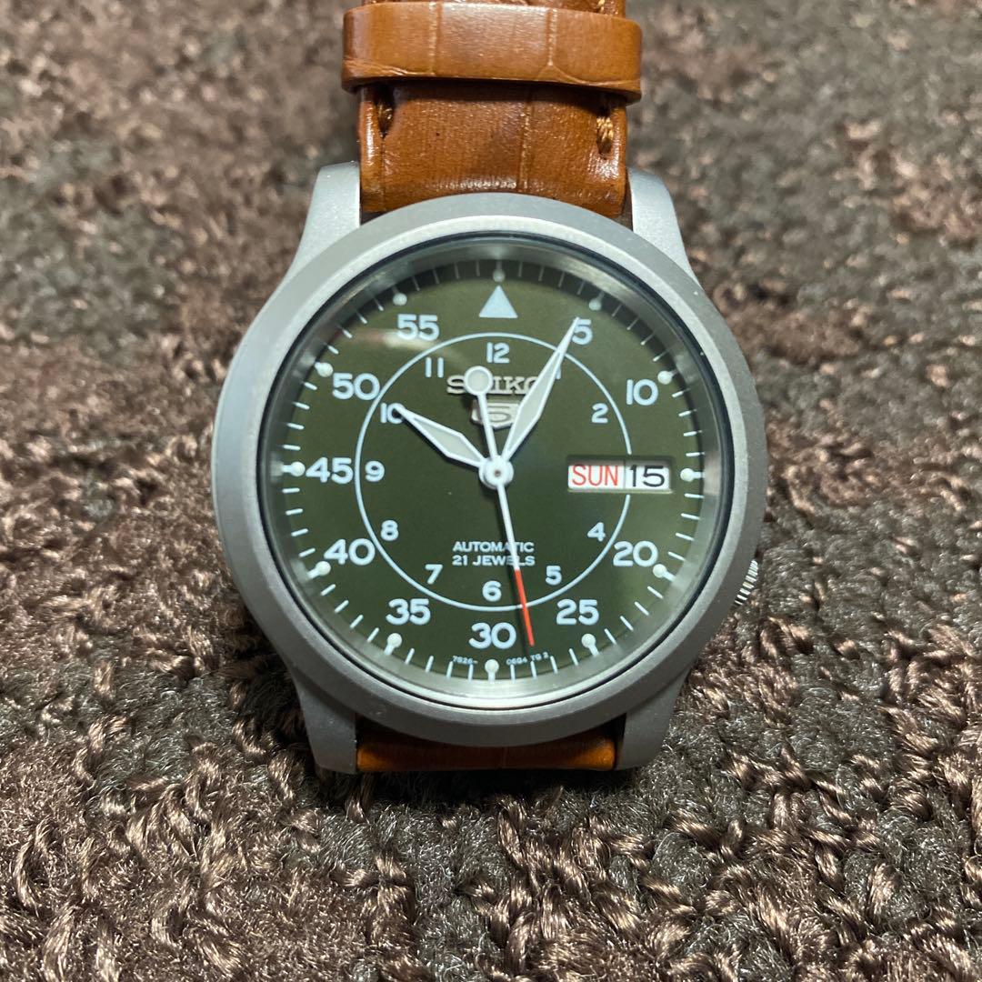 【自動巻き】セイコー　セイコー5 SEIKO5 カーキ