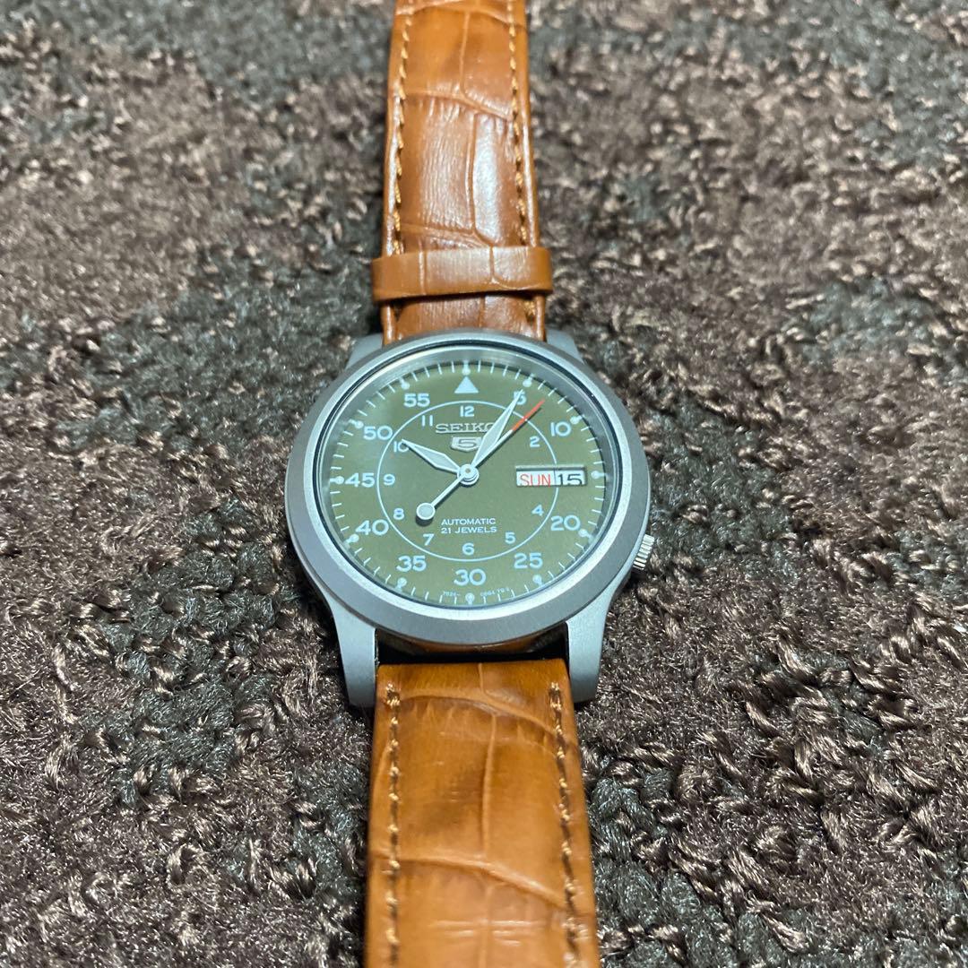 【自動巻き】セイコー　セイコー5 SEIKO5 カーキ