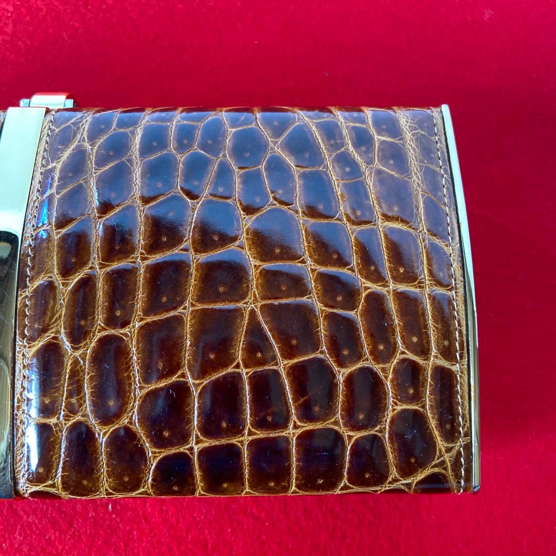 クロコダイル アクセサリーポーチ チェーンショルダー　e1212-E