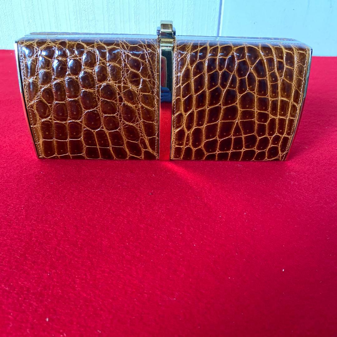 クロコダイル アクセサリーポーチ チェーンショルダー　e1212-E