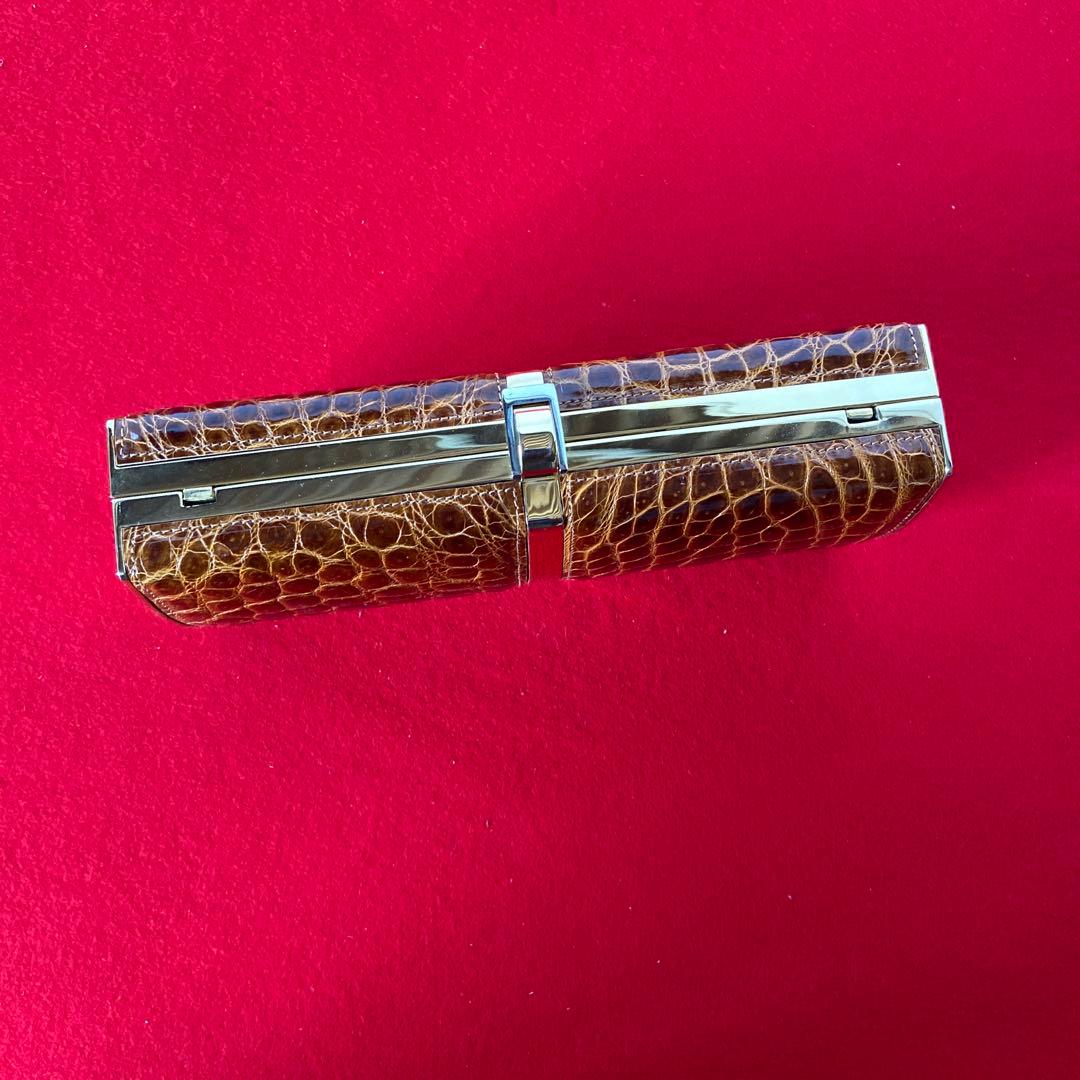 クロコダイル アクセサリーポーチ チェーンショルダー　e1212-E