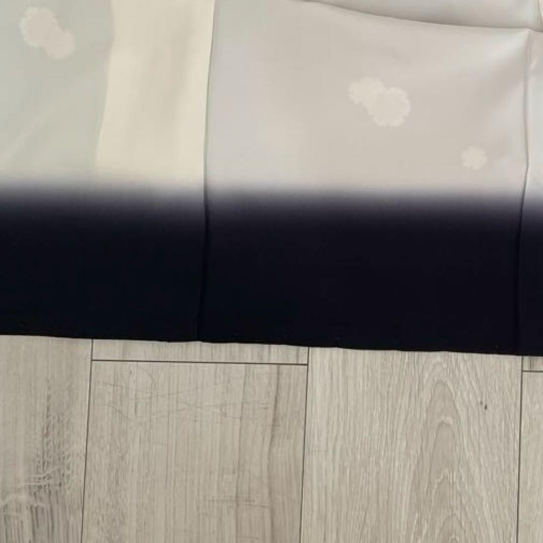 ブルーグレー　雪輪柄　飛び柄小紋