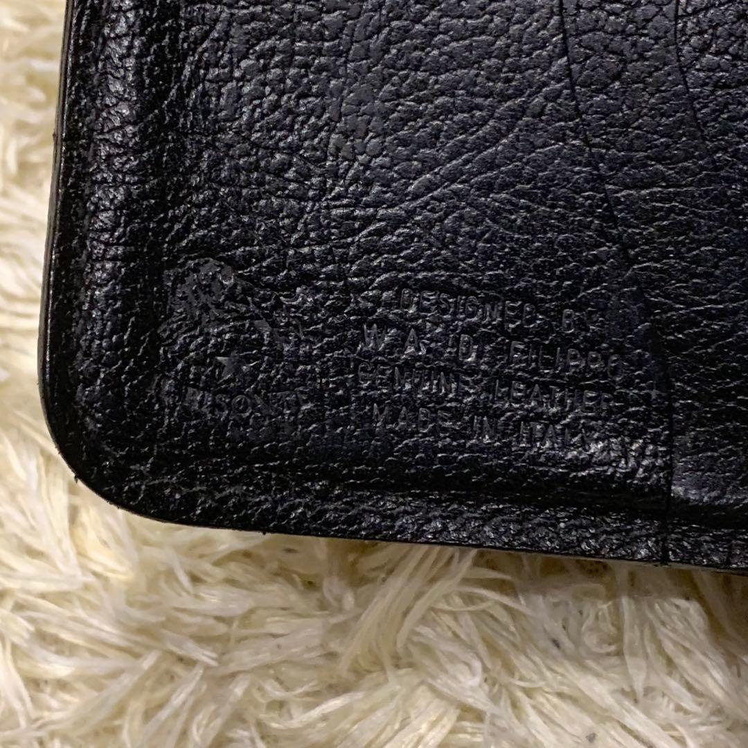 イルビゾンテ 二つ折り財布 手帳型 レザー ブラック ユニセックス