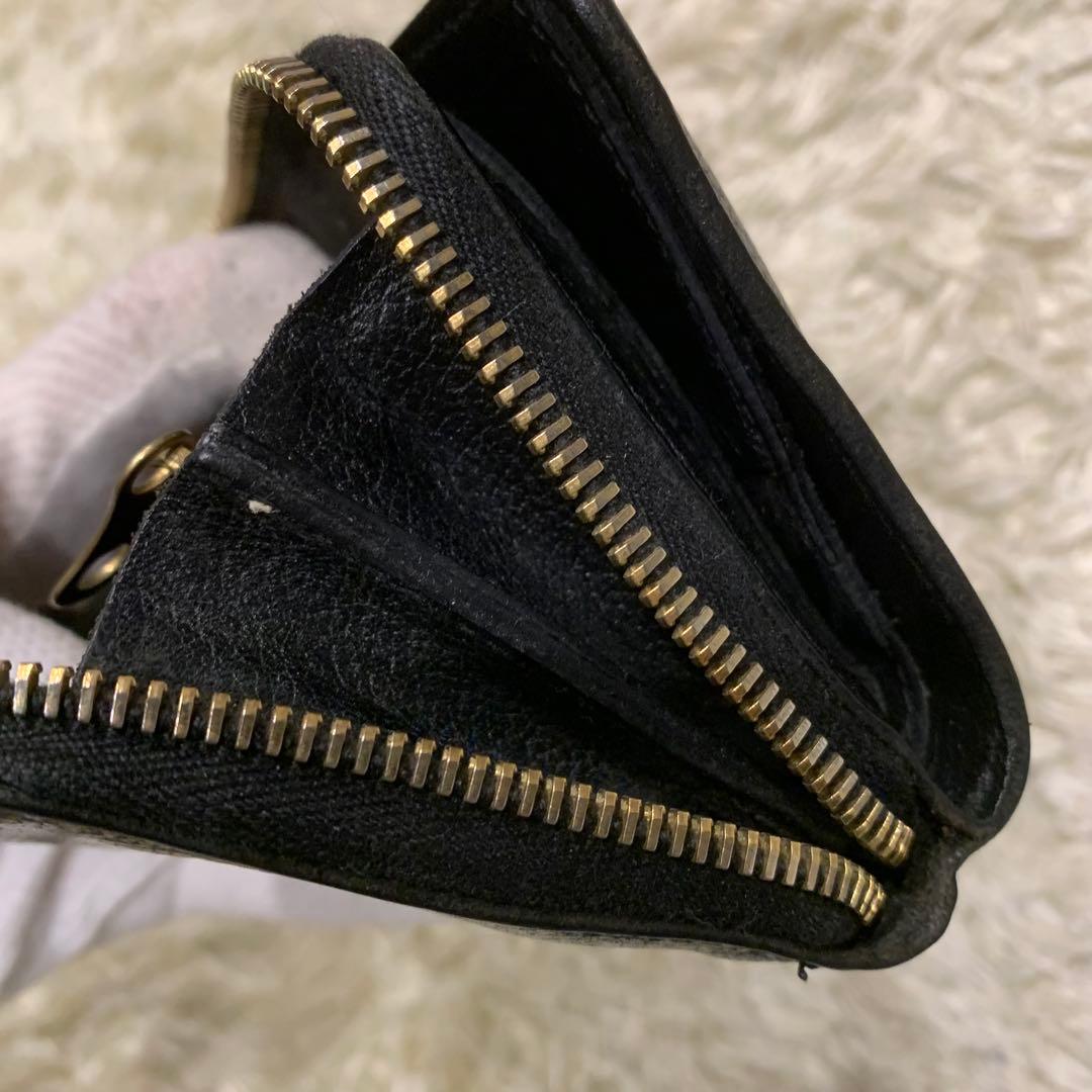 イルビゾンテ 二つ折り財布 手帳型 レザー ブラック ユニセックス