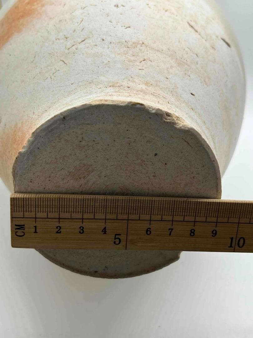 唐時代 白磁双龍耳大尊 巩県窯白瓷 【旧家旧蔵】　希少貴重　花入(B-68)