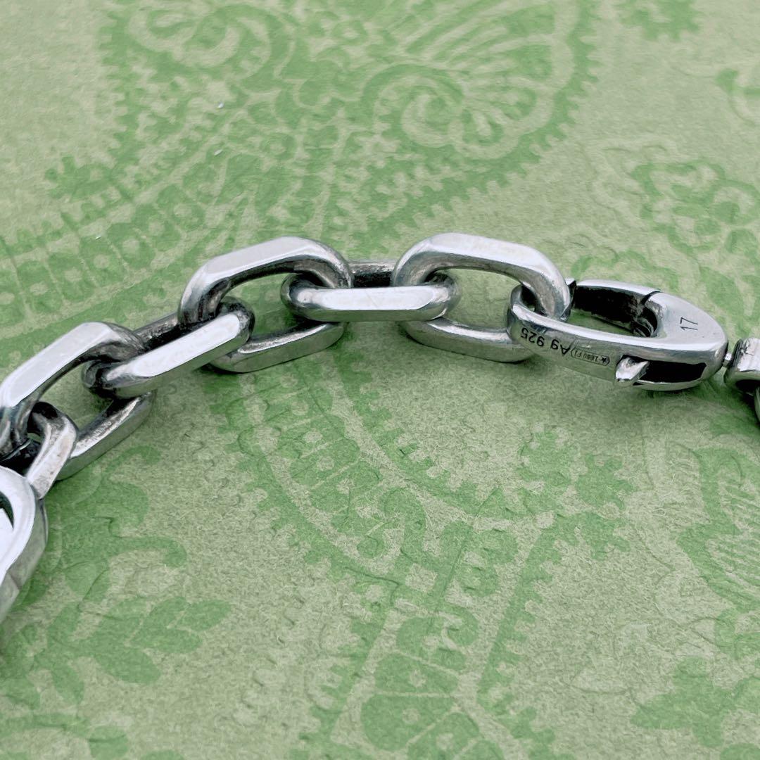 GUCCI　インターロッキング　ブレスレット　17号　シルバー チェーン