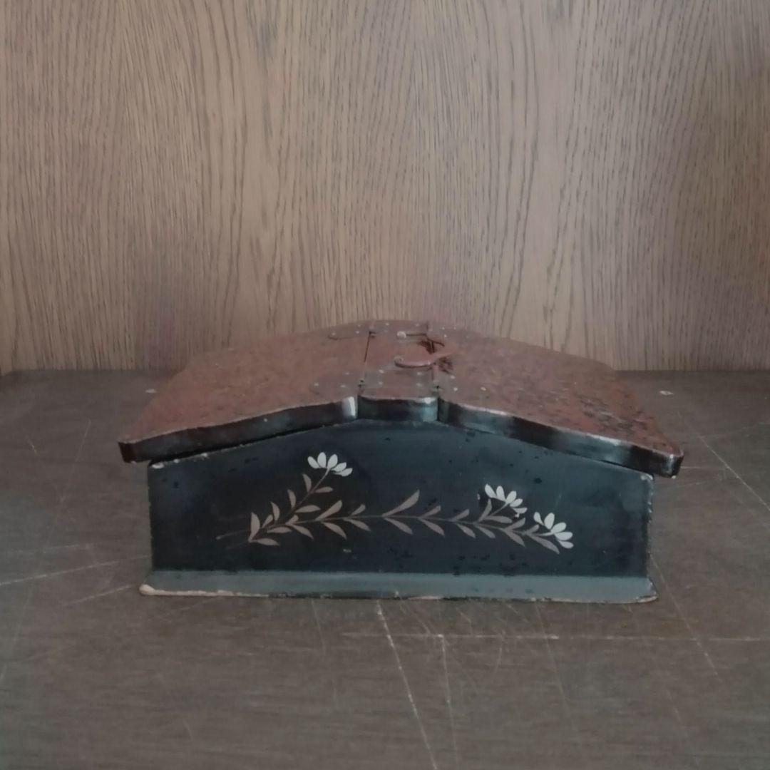 木製　手提げ箱　漆仕上げ　津軽塗　江戸　明治　和骨董　アンティーク