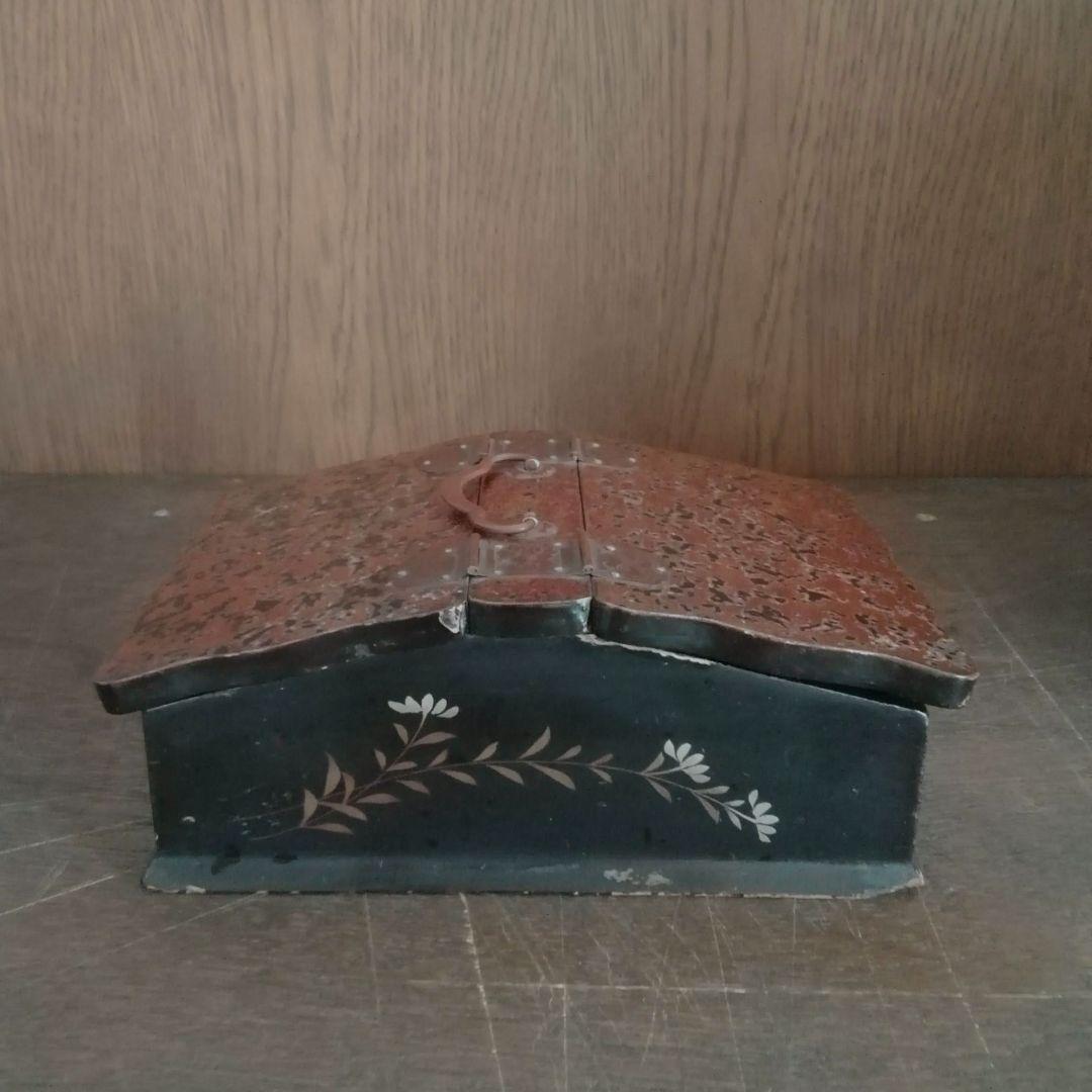 木製　手提げ箱　漆仕上げ　津軽塗　江戸　明治　和骨董　アンティーク