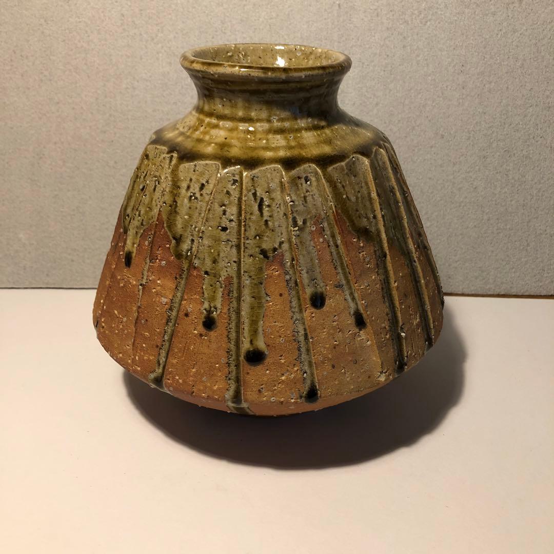 【未使用】信楽焼　高橋楽斎作　花壺