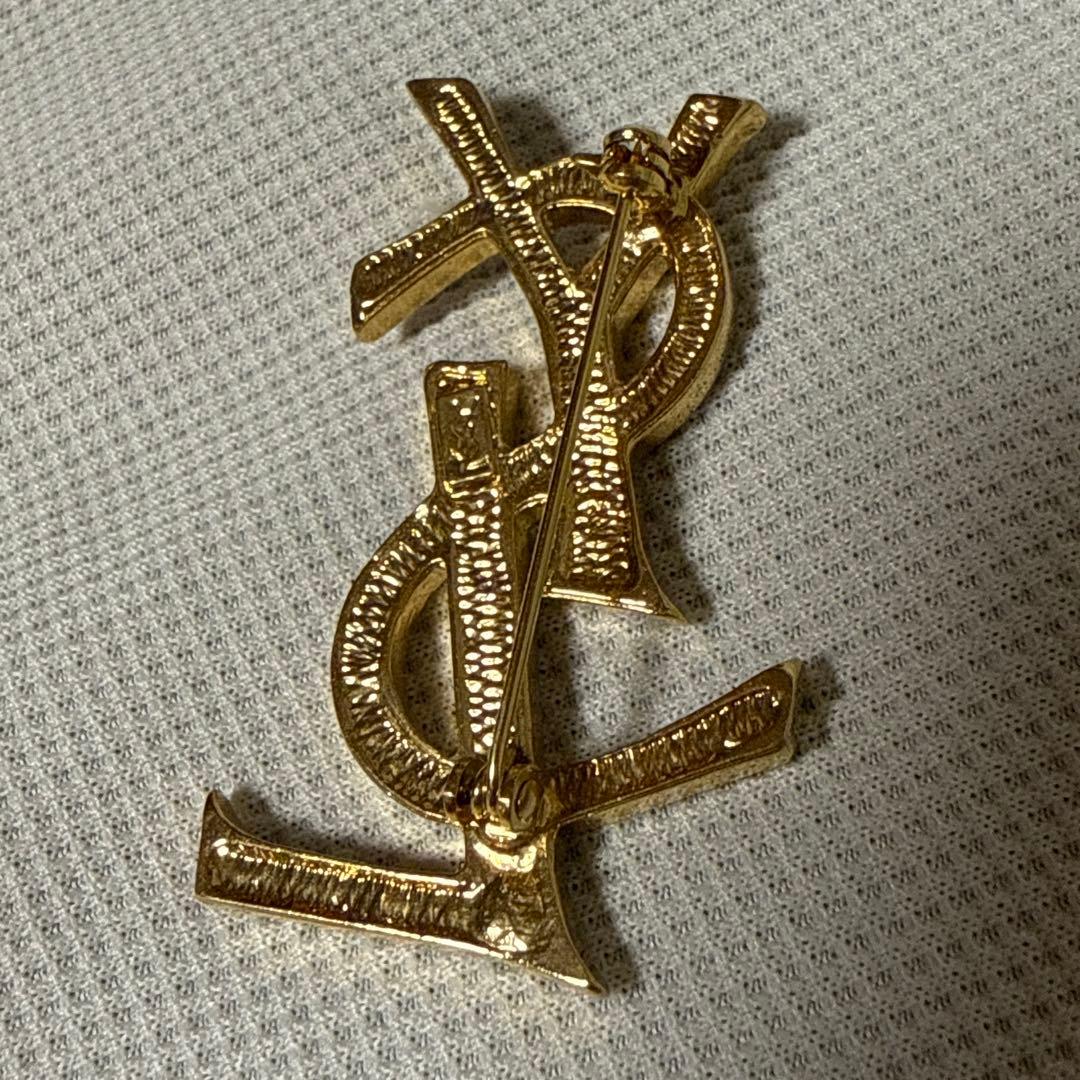 YSL ブローチ ラインストーン イブサンローラン