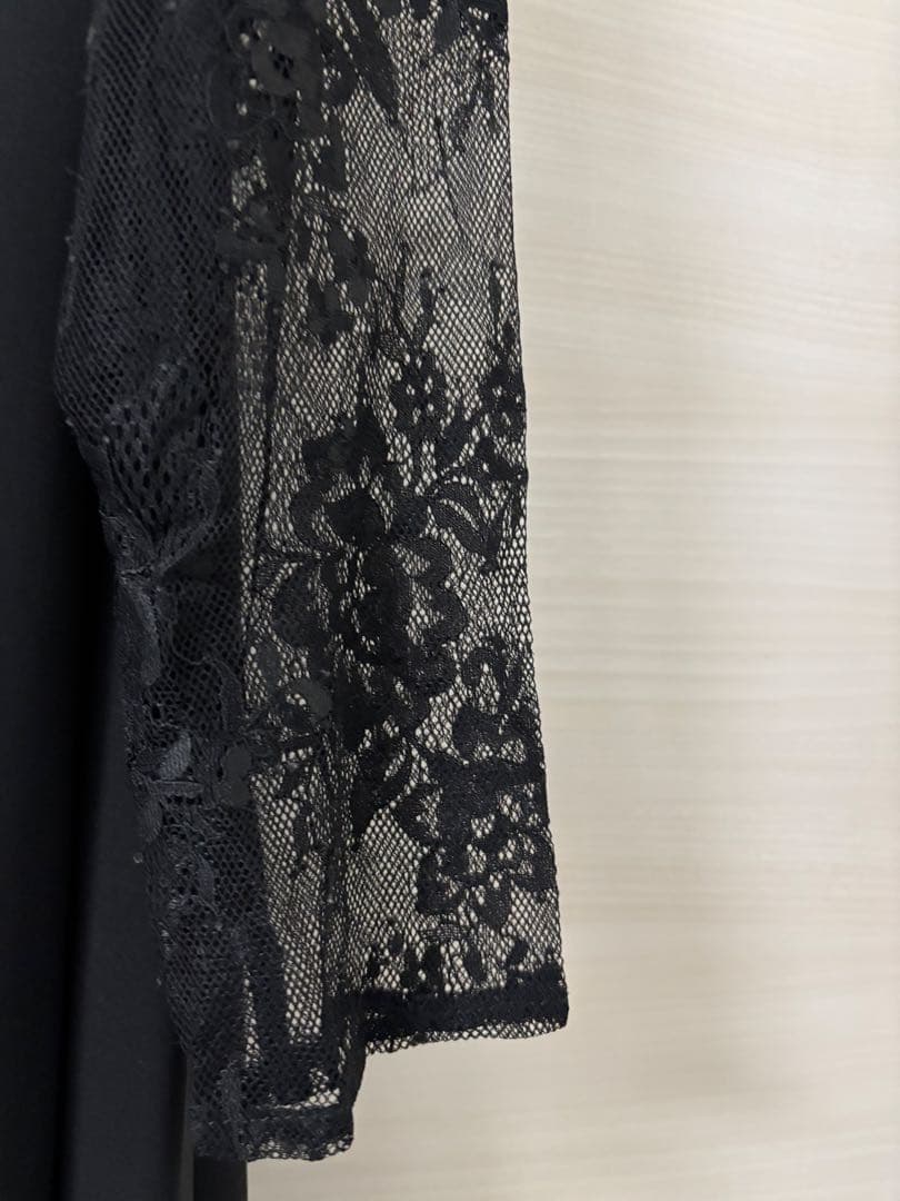 epic day メローレースAラインロングドレス　ブラック　パーティードレス